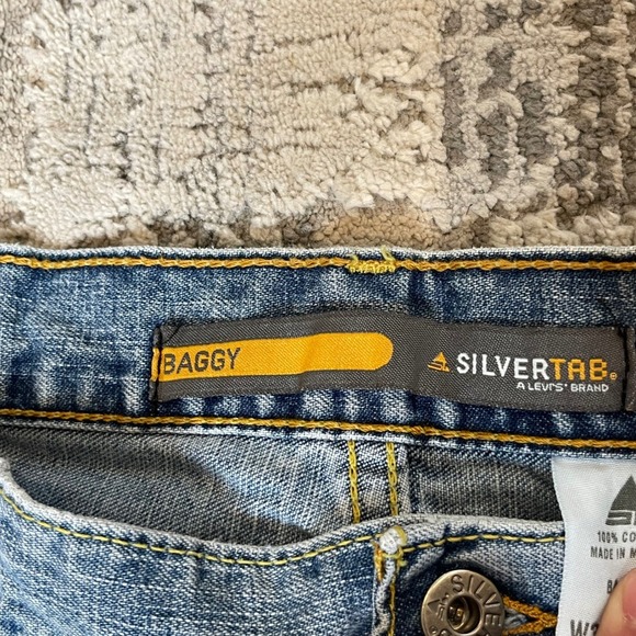 Y2K Levis Silver Tab Baggy Relaxed Fit Straight Leg Denim Jeans Blue Size 36x32 - Picture 4 of 9